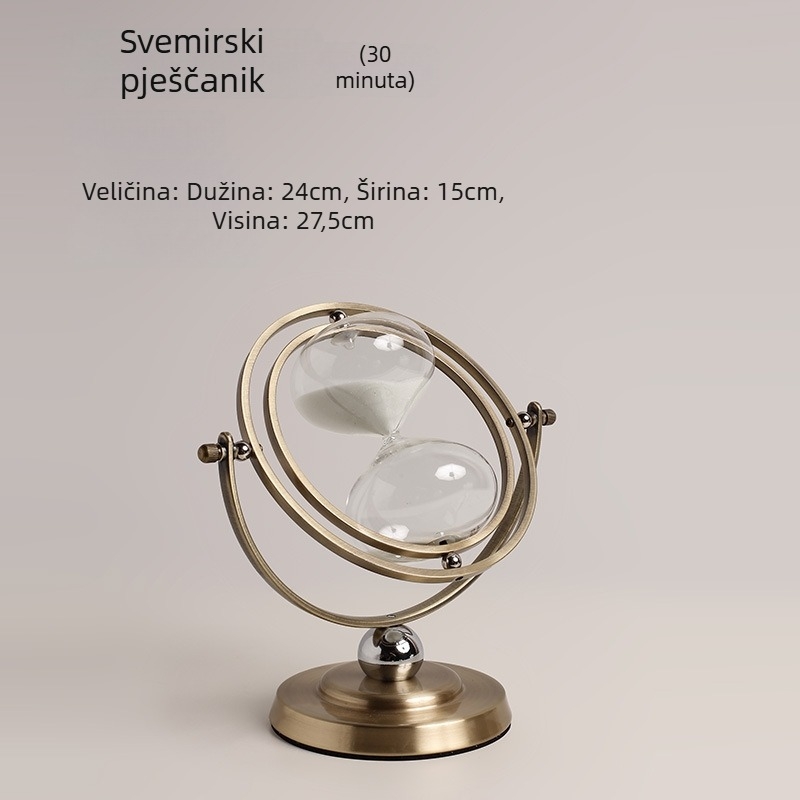 Stakleni pješčani sat, ručno izrađen dekorativni privjesak za knjižnicu i TV ormarić