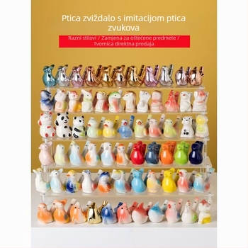 Porcelinska zviždaljka za vodnu ptiicu s uzicom, ukras životinje po znaku zodijaka, sladak stil, standardno pakiranje