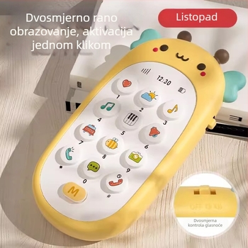 Dječja edukativna telefonska igračka – višefunkcionalni edukativni telefon sa glazbom i glasom, plastična, baterijsko napajanje, za djecu 0-3 godine