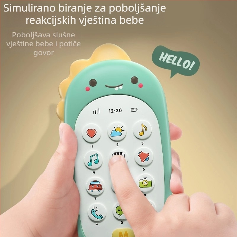Dječja edukativna telefonska igračka – višefunkcionalni edukativni telefon sa glazbom i glasom, plastična, baterijsko napajanje, za djecu 0-3 godine