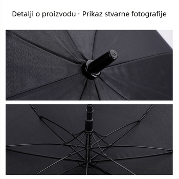 Poslovni golf kišobran, potpuno automatski, duga ravna drška za dvije osobe, kišobran s otiskom logotipa