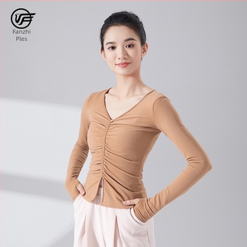 Plesna odjeća - unisex top s dugim rukavima za suvremeni ples, poliester tkanina (Proljeće)
