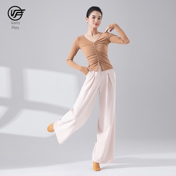 Plesna odjeća - unisex top s dugim rukavima za suvremeni ples, poliester tkanina (Proljeće)