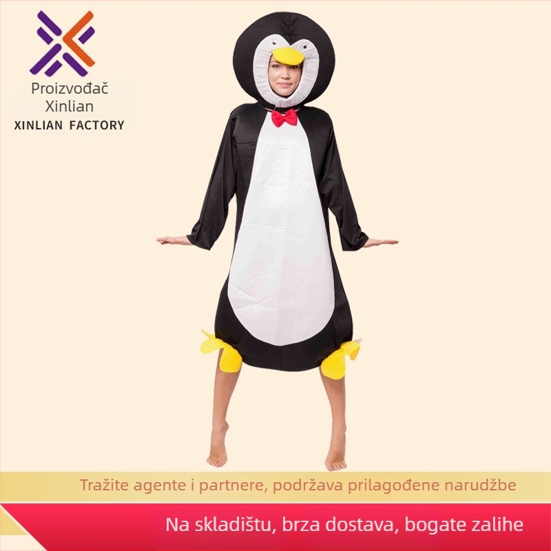 Penguin cosplay kostim za scenu — uzorak: pingvin; tkanina: smjesa kemijskih vlakana; glavni materijal: poliester; pogodan za obične pozorišne nastupe