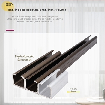 Aluminijska vodilica za klizanje, model Slide-01, brend Ecrew/Yigu, moderni minimalistički stil, debeli završni premaz