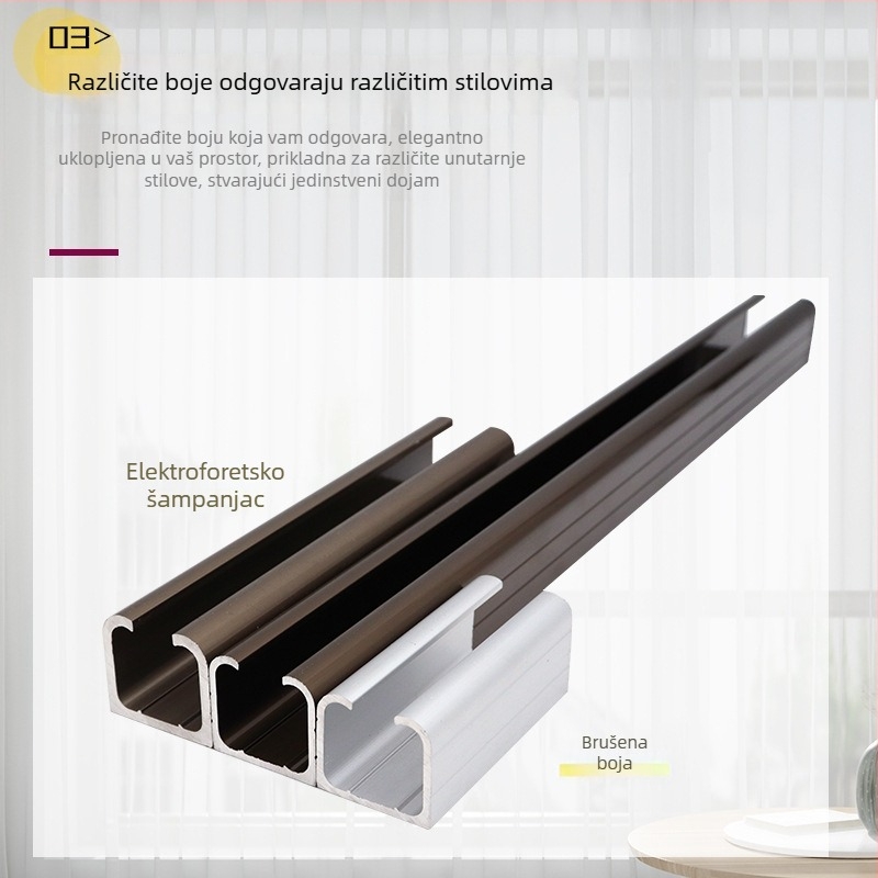 Aluminijska vodilica za klizanje, model Slide-01, brend Ecrew/Yigu, moderni minimalistički stil, debeli završni premaz