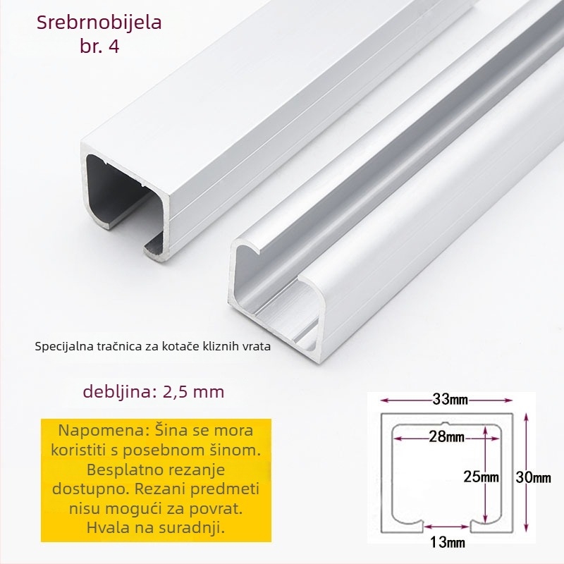 Aluminijska vodilica za klizanje, model Slide-01, brend Ecrew/Yigu, moderni minimalistički stil, debeli završni premaz