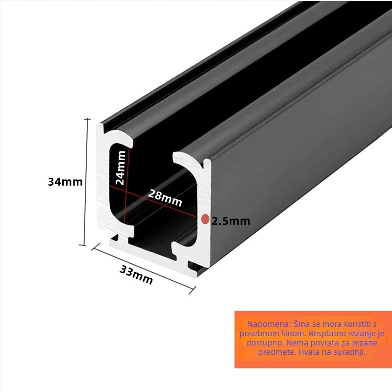 Aluminijska vodilica za klizanje, model Slide-01, brend Ecrew/Yigu, moderni minimalistički stil, debeli završni premaz