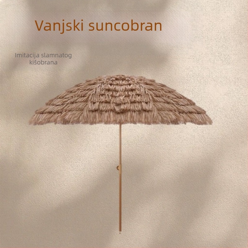 Slamen suncobran za vanjsku upotrebu s UV zaštitom za hotele, prenoćišta, plaže, dvorišta i vrtove