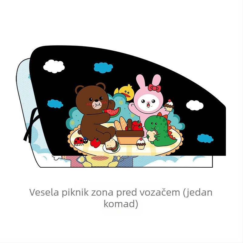 Karikatura automobil prozora zavjesa – poliester, debeli neproziran tip, tip obješavanja, prilagodljivo, univerzalna kompatibilnost