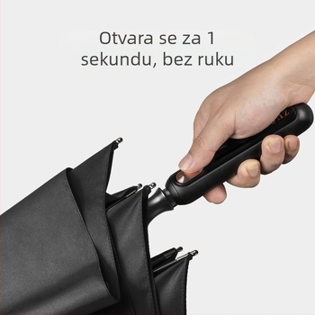 Kišobran s dugačkom drškom – potpuno automatski, otporan na vjetar i kišu, aluminijski okvir i središnja cijev, pongee tkanina 170T