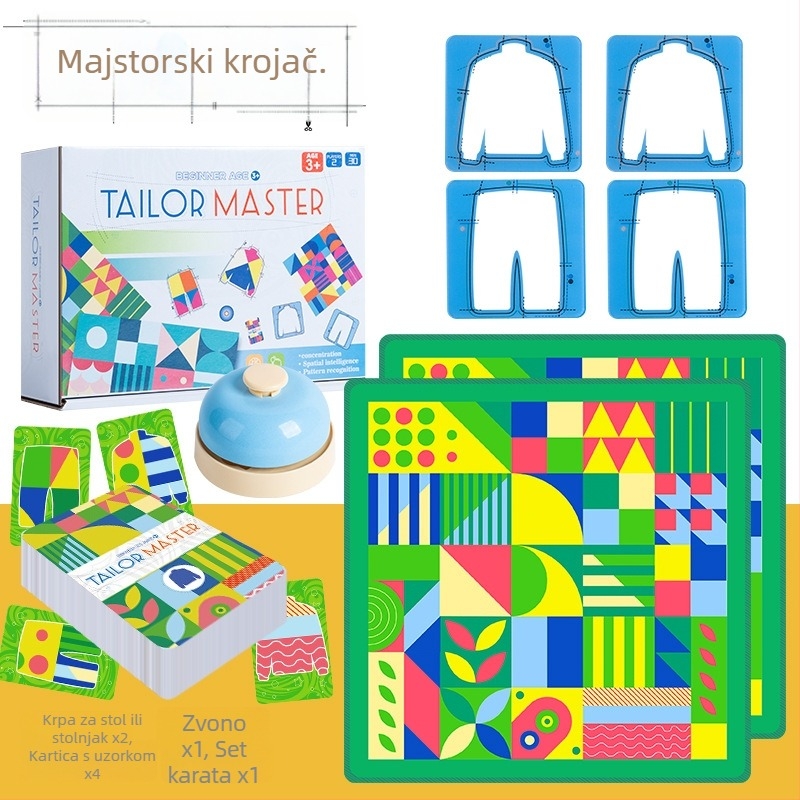 Dvopojasna stolna igra za djecu — obrazovna igra koja potiče reakciju i grafičko uočavanje, roditelj-dijete; Materijal: platno + akril; Uzrast 4–6 godina; Pakiranje: šarena kutija i OPP vrećica