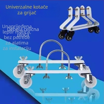 Držač radijatora za električni uljni grijač s univerzalnim kotačićima, od niskougljične čelične, moderan minimalistički dizajn, prilagodljiv