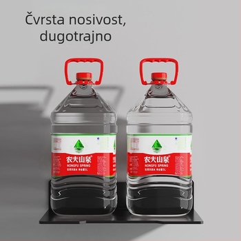 Zidni regał od karbonskog čelika za projektor, kameru, usmjerivač i TV set-top box — bez bušenja, 1 razina, spavaća soba, moderan minimalistički stil