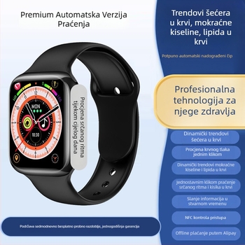 Pametna zdravstvena narukvica s audiozapisom – mjerenje otkucaja srca, krvnog tlaka, zasićenja krvi kisikom, šećera u krvi