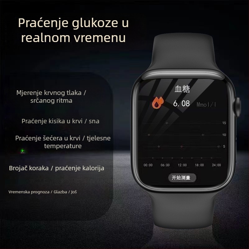 Pametni sat s neinvazivnim mjerenjem šećera u krvi, krvnog tlaka i mokraćne kiseline, praćenje otkucaja srca i sna