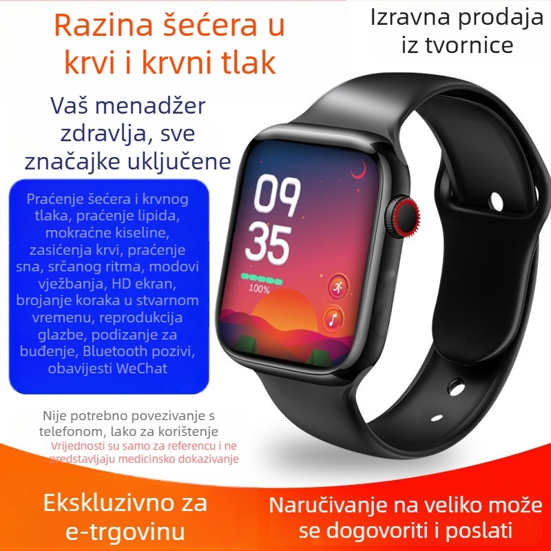 Pametni sat s neinvazivnim mjerenjem šećera u krvi, krvnog tlaka i mokraćne kiseline, praćenje otkucaja srca i sna