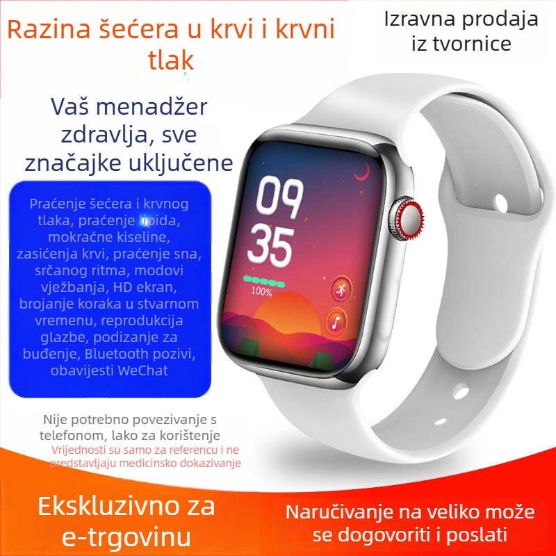 Pametni sat s neinvazivnim mjerenjem šećera u krvi, krvnog tlaka i mokraćne kiseline, praćenje otkucaja srca i sna