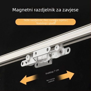 Magnetska vodilna kolut za zavjese šine od nehrđajućeg čelika, pogodna za ravne i zakrivljene tračnice, moderni minimalistički dizajn