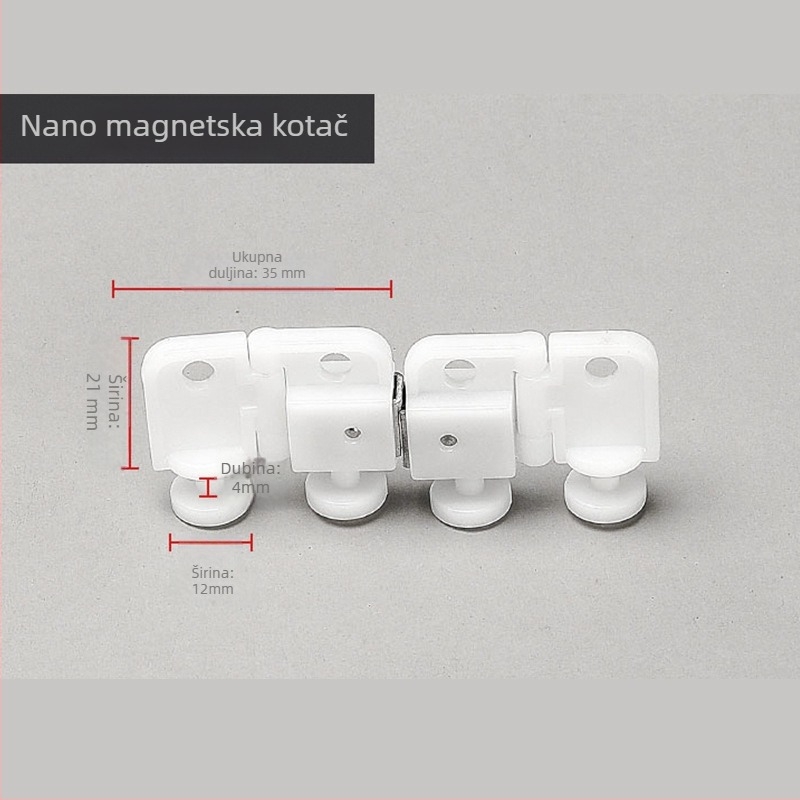 Magnetska vodilna kolut za zavjese šine od nehrđajućeg čelika, pogodna za ravne i zakrivljene tračnice, moderni minimalistički dizajn