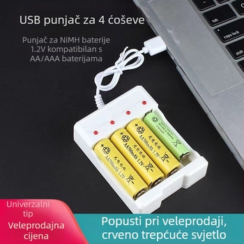 USB punjač za baterije, 4 utora AA/AAA Ni-MH/Ni-Cd – ulaz 5V 1A, izlaz 2×1.2V 0.25A, Climb the Peak
