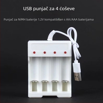 USB punjač za baterije, 4 utora AA/AAA Ni-MH/Ni-Cd – ulaz 5V 1A, izlaz 2×1.2V 0.25A, Climb the Peak