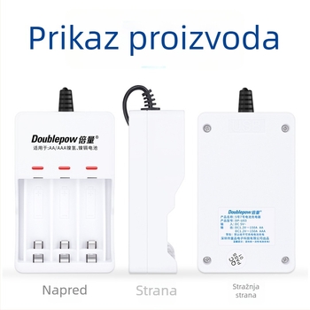 USB punjač za baterije s 3 pretincima za AA NiMH/NiCd, 1.2V, izlaz 150mA, ulaz 5V