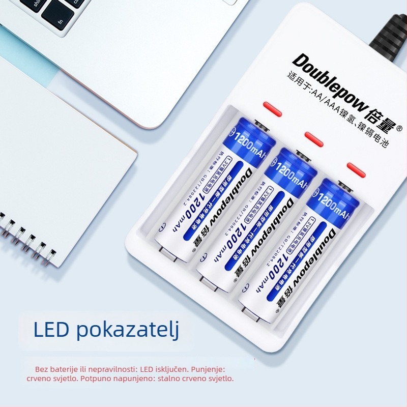 USB punjač za baterije s 3 pretincima za AA NiMH/NiCd, 1.2V, izlaz 150mA, ulaz 5V