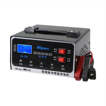 Auto punjač 12V/24V, nadograđeni inteligentni pulsni detektor i popravak baterije, 3-u-1 čelično kućište, Ulaz 90-240V AC, Izlaz 4.2V/2.9V DC