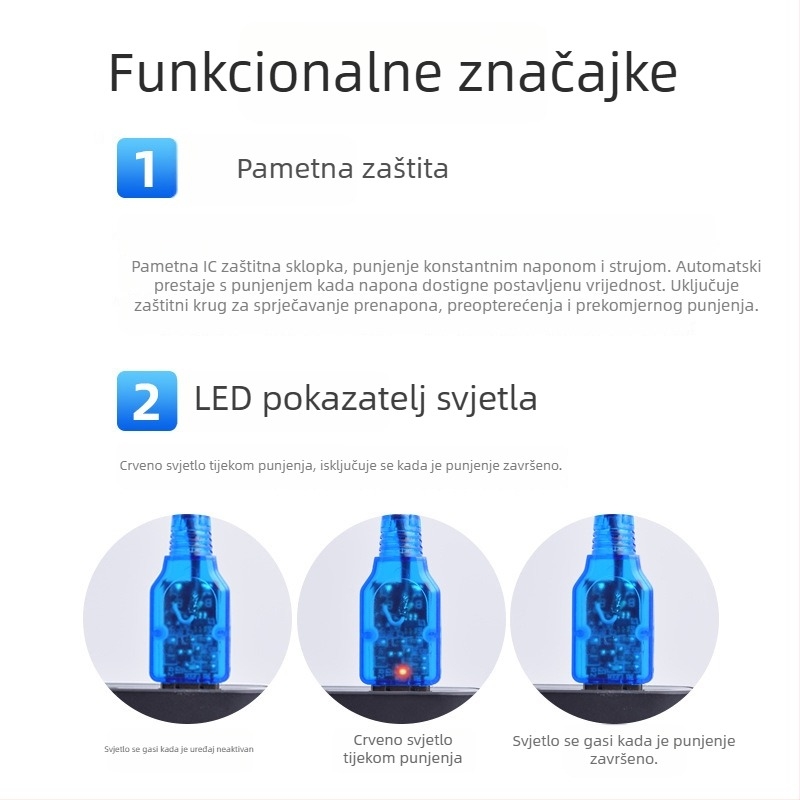 3,7V litij baterija USB kabel za punjenje, ulaz 5V/1-2A, izlaz 4,2V, serija 3,7V USB kabel za punjenje, za bateriju, Brend Orange Blue Green
