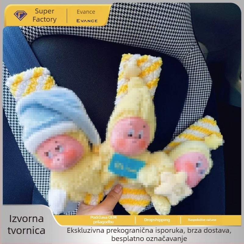 Jastučić za sigurnosni kaiš automobila, mekani unutarnji dekorativni dodatak, otporan na abraziju s ljepilnim dizajnom