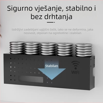 Zidni organizator od ugljičnog čelika za Wi‑Fi router, skrivena polica za set‑top box i organizator kablova