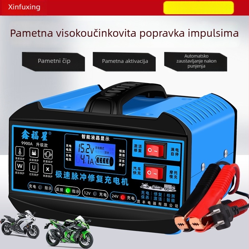 Xinfuxing 9900A visokokvalitetni punjač za auto baterije, izlaz 12V-24V, ulaz 180-260V
