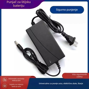 Punjač za litijsku bateriju 21V 2A za električne alate – kompatibilan s baterijama 12.6V/16.8V/21V; ulaz AC100-240V; izlaz DC21V2A; CE/FCC certificirano