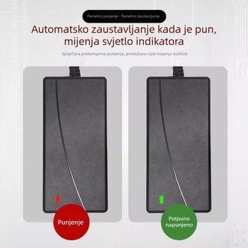 Punjač za litijsku bateriju 21V 2A za električne alate – kompatibilan s baterijama 12.6V/16.8V/21V; ulaz AC100-240V; izlaz DC21V2A; CE/FCC certificirano