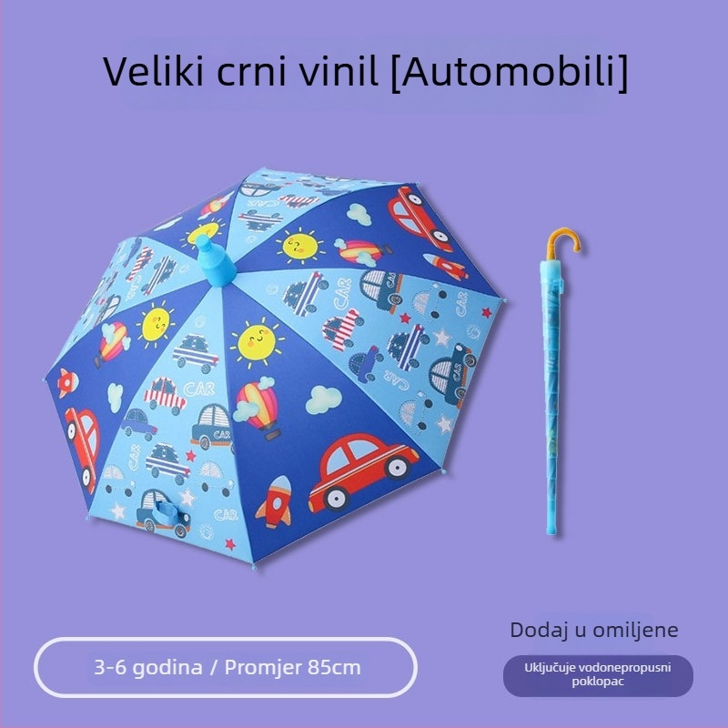 Automatski dječji kišobran, karikatura dizajn, vinilna navlaka, 8 čeličnih rebara