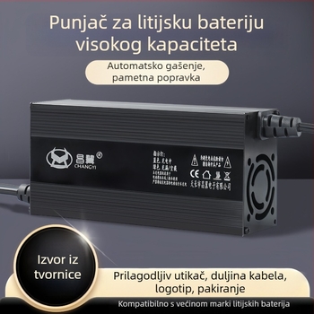Punjač litijeve baterije, aluminijsko kućište, visoka snaga, izlaz DC 58.8V 10A, ulaz 160–280V, CE/FCC/RoHS certifikati