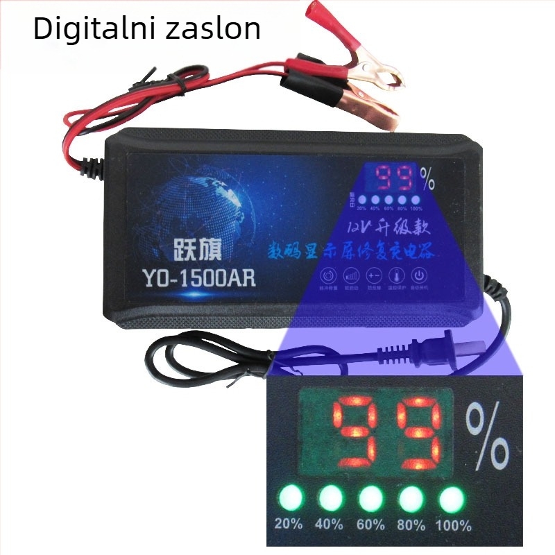 Punjač baterija za automobile i motocikle, 12.6V DC 10A, ulaz 110-240V AC, GS certificirano