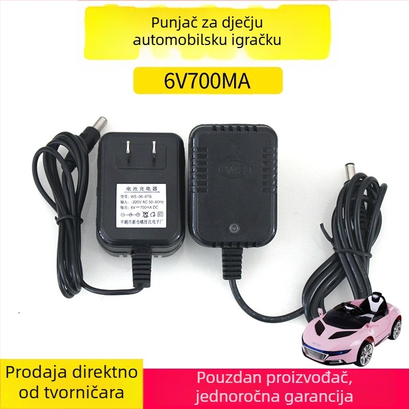 Wang's WS0607B punjač za kolica za dječje električno vozilo – 6V DC, 500 mA, ulaz AC 220V