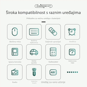 Dvojslotni USB bežični punjač za NiCd AA baterije No.5/No.7, 1.2V, izlaz DC4.5V 1A