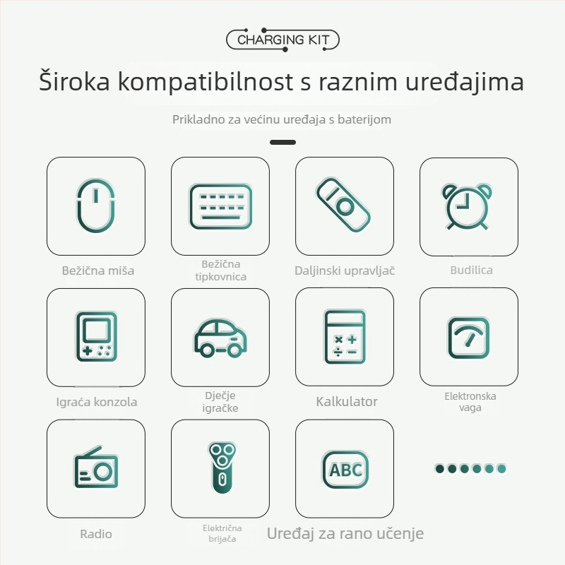 Dvojslotni USB bežični punjač za NiCd AA baterije No.5/No.7, 1.2V, izlaz DC4.5V 1A
