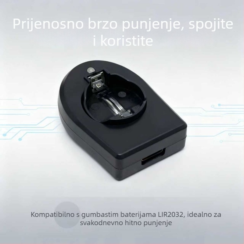 USB punjač za bateriju tipa gumb, ulaz 110-240 V AC, izlaz 2.8–8.7 V, KC certifikat