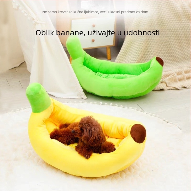 Ležaljka za kućne ljubimce u obliku banane za mačke i pse – sve sezone, ljetno hlađenje i zimsko grijanje – pogodna za srednje i velike pse