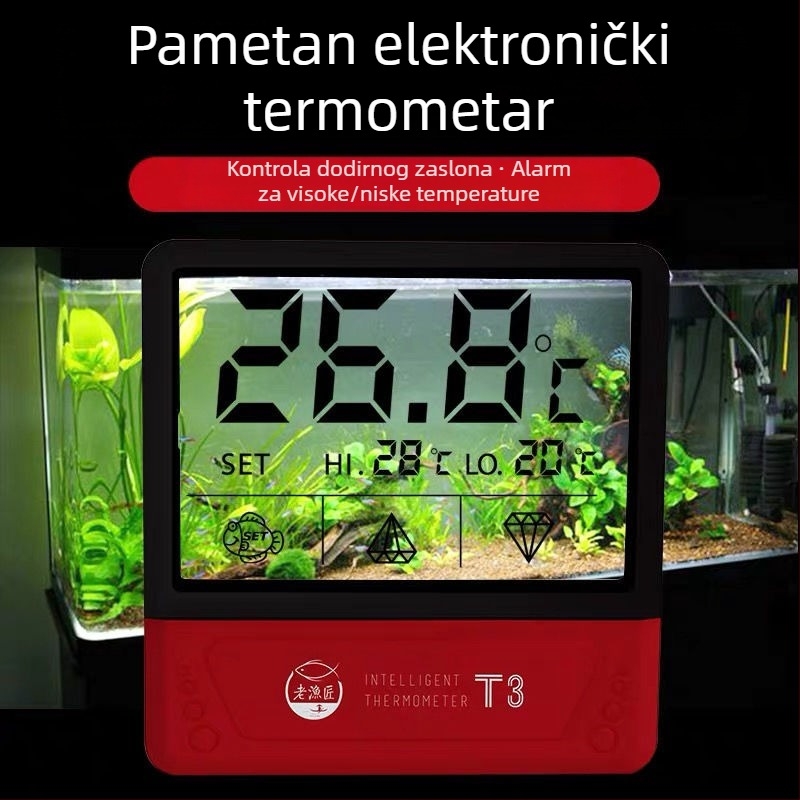 Toplomjer za akvarij — tekućekristalni materijal; Funkcija: mjerenje temperature (Materijal: tekućekristalni; Kategorija: Toplomjer za akvarij; Funkcija: Mjerenje temperature)