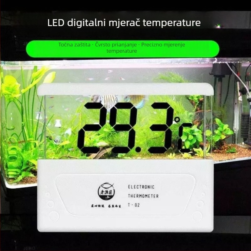 Toplomjer za akvarij — tekućekristalni materijal; Funkcija: mjerenje temperature (Materijal: tekućekristalni; Kategorija: Toplomjer za akvarij; Funkcija: Mjerenje temperature)