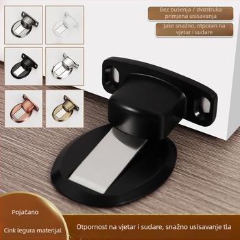 Dverni stopper bez bušenja, cinkova legura, magnetski držač vrata, dvostruka upotreba, podna montaža, DX309, elektroplatirani premaz