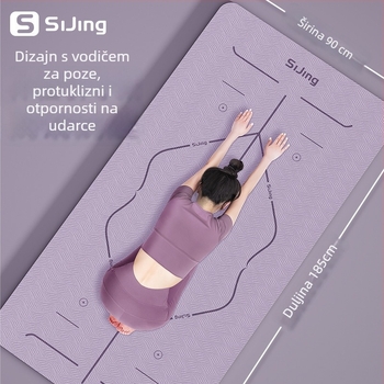 Joga podloga za djevojke, apsorpcija udaraca, zvučna izolacija, protuklizna, širokog dizajna, za kućnu upotrebu, ples i fitness; materijal: TPE; debljina: 6/8/10 mm; uzorak: pruge
