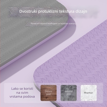 Joga podloga za djevojke, apsorpcija udaraca, zvučna izolacija, protuklizna, širokog dizajna, za kućnu upotrebu, ples i fitness; materijal: TPE; debljina: 6/8/10 mm; uzorak: pruge