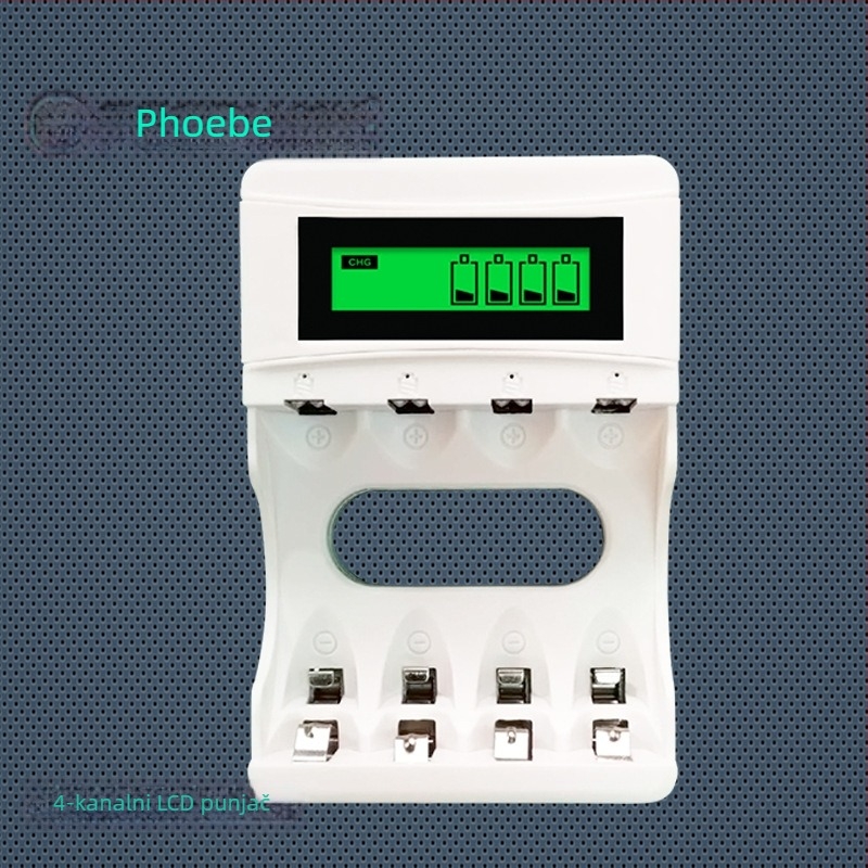 Ni-MH baterijski punjač s USB i LCD, 4 utora, inteligentno brzo punjenje, 1.2V