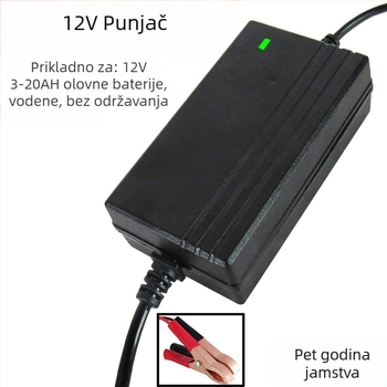 12V punjač baterija za auto i motocikl, automatski, visoke snage, izlaz 6A, CE certifikat, 100-240V AC